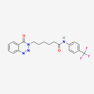 molecular formula C20H19F3N4O2 B2492017 6-(4-oxo-1,2,3-benzotriazin-3-yl)-N-[4-(trifluoromethyl)phenyl]hexanamide CAS No. 880811-39-2