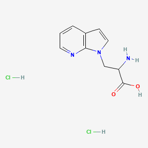 molecular formula C10H13Cl2N3O2 B2492018 2-氨基-3-吡咯并[2,3-b]吡啶-1-基丙酸;二盐酸盐 CAS No. 2503203-10-7