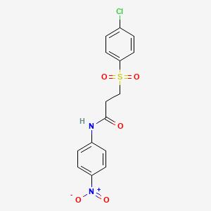 3-(4-chlorophenyl)sulfonyl-N-(4-nitrophenyl)propanamide