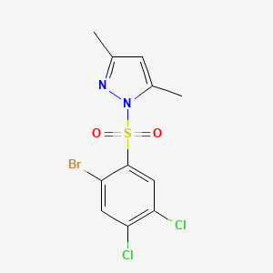 molecular formula C11H9BrCl2N2O2S B2492025 1-(2-bromo-4,5-dichlorobenzenesulfonyl)-3,5-dimethyl-1H-pyrazole CAS No. 1903945-03-8