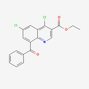 molecular formula C19H13Cl2NO3 B2492032 乙酸-8-苄酰-4,6-二氯-3-喹啉甲酸乙酯 CAS No. 339099-41-1