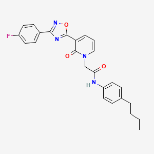 molecular formula C25H23FN4O3 B2492035 N-(4-butylphenyl)-2-(3-(3-(4-fluorophenyl)-1,2,4-oxadiazol-5-yl)-2-oxopyridin-1(2H)-yl)acetamide CAS No. 1251705-91-5