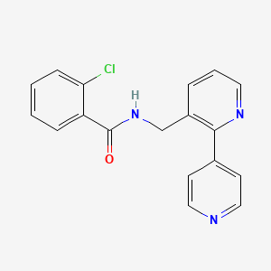 molecular formula C18H14ClN3O B2492037 N-([2,4'-bipyridin]-3-ylmethyl)-2-chlorobenzamide CAS No. 2034304-10-2