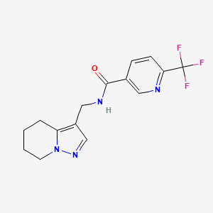 molecular formula C15H15F3N4O B2492040 N-((4,5,6,7-tetrahydropyrazolo[1,5-a]pyridin-3-yl)methyl)-6-(trifluoromethyl)nicotinamide CAS No. 2034454-27-6