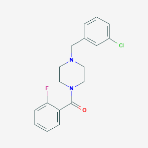 molecular formula C18H18ClFN2O B249205 1-(3-Chlorobenzyl)-4-(2-fluorobenzoyl)piperazine 