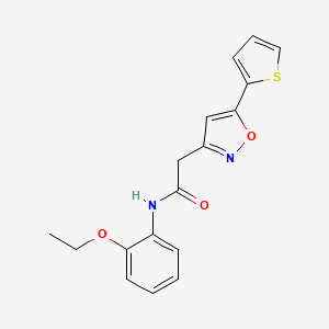 molecular formula C17H16N2O3S B2492050 N-(2-ethoxyphenyl)-2-(5-(thiophen-2-yl)isoxazol-3-yl)acetamide CAS No. 946316-92-3