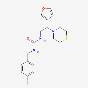 molecular formula C18H22FN3O2S B2492052 1-(4-Fluorobenzyl)-3-(2-(furan-3-yl)-2-thiomorpholinoethyl)urea CAS No. 2034574-33-7
