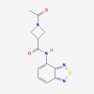 molecular formula C12H12N4O2S B2492059 1-ACETIL-N-(2,1,3-BENCOTIAZOL-4-IL)AZETIDINA-3-CARBOXAMIDA CAS No. 1421497-52-0