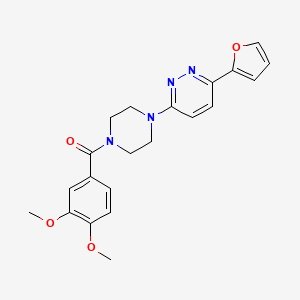 molecular formula C21H22N4O4 B2492062 (3,4-二甲氧基苯基)(4-(6-(呋喃-2-基)吡啶-3-基)哌嗪-1-基)甲酮 CAS No. 923156-22-3