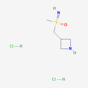 molecular formula C5H14Cl2N2OS B2492063 Azetidin-3-ylmethyl-imino-methyl-oxo-lambda6-sulfane;dihydrochloride CAS No. 2361634-16-2