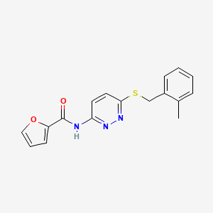 molecular formula C17H15N3O2S B2492069 N-(6-((2-methylbenzyl)thio)pyridazin-3-yl)furan-2-carboxamide CAS No. 1021061-62-0