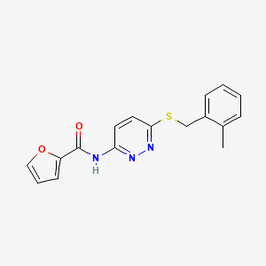 molecular formula C17H15N3O2S B2492069 N-(6-((2-甲基苯基)硫基)吡啶并[2,3-d]嘧啶-3-基)呋喃-2-甲酰胺 CAS No. 1021061-62-0