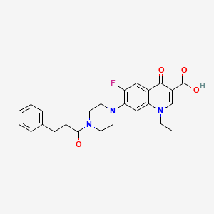 1-Ethyl-6-fluoro-4-oxo-7-(4-(3-phenylpropanoyl)piperazin-1-yl)-1,4-dihydroquinoline-3-carboxylic acid