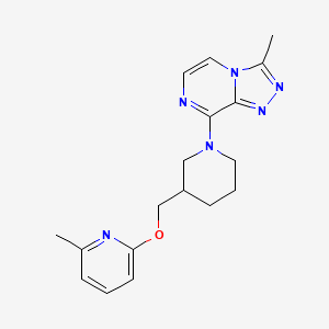 molecular formula C18H22N6O B2492082 3-Methyl-8-[3-[(6-methylpyridin-2-yl)oxymethyl]piperidin-1-yl]-[1,2,4]triazolo[4,3-a]pyrazine CAS No. 2380063-57-8