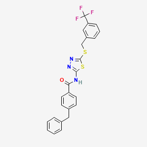 4-benzyl-N-(5-((3-(trifluoromethyl)benzyl)thio)-1,3,4-thiadiazol-2-yl)benzamide