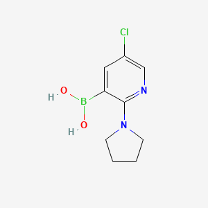 molecular formula C9H12BClN2O2 B2492088 5-Chloro-2-pyrrolidinopyridine-3-boronic acid CAS No. 2096332-02-2