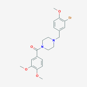 molecular formula C21H25BrN2O4 B249209 1-(3-Bromo-4-methoxybenzyl)-4-(3,4-dimethoxybenzoyl)piperazine 