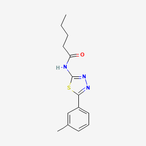 N-(5-(m-tolyl)-1,3,4-thiadiazol-2-yl)pentanamide