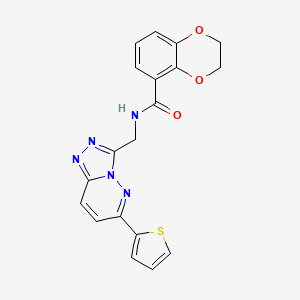 molecular formula C19H15N5O3S B2492096 N-((6-(thiophen-2-yl)-[1,2,4]triazolo[4,3-b]pyridazin-3-yl)methyl)-2,3-dihydrobenzo[b][1,4]dioxine-5-carboxamide CAS No. 1903764-72-6