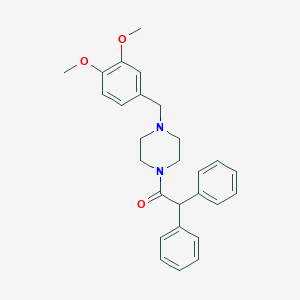 molecular formula C27H30N2O3 B249210 1-(3,4-Dimethoxybenzyl)-4-(diphenylacetyl)piperazine 
