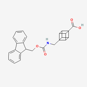 molecular formula C25H21NO4 B2492105 4-[(9H-Fluoren-9-ylmethoxycarbonylamino)methyl]cubane-1-carboxylic acid CAS No. 2386966-25-0