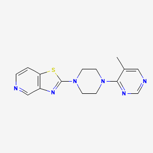 molecular formula C15H16N6S B2492108 2-[4-(5-Methylpyrimidin-4-yl)piperazin-1-yl]-[1,3]thiazolo[4,5-c]pyridine CAS No. 2380168-68-1