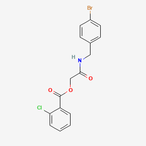 molecular formula C16H13BrClNO3 B2492109 2-((4-Bromobenzyl)amino)-2-oxoethyl 2-chlorobenzoate CAS No. 1241980-66-4