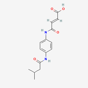 molecular formula C15H18N2O4 B2492115 (E)-4-{4-[(3-Methylbutanoyl)amino]anilino}-4-oxo-2-butenoic acid CAS No. 940213-50-3