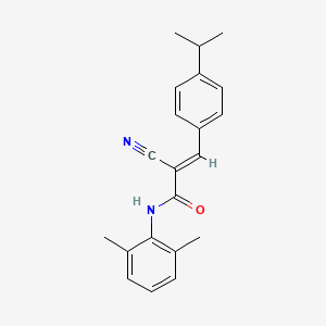 molecular formula C21H22N2O B2492123 (2E)-2-cyano-N-(2,6-dimethylphenyl)-3-[4-(propan-2-yl)phenyl]prop-2-enamide CAS No. 363162-98-5