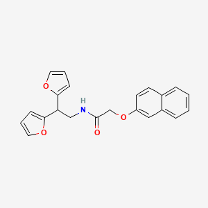 molecular formula C22H19NO4 B2492124 N-(2,2-di(furan-2-yl)ethyl)-2-(naphthalen-2-yloxy)acetamide CAS No. 2320953-53-3