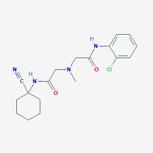 molecular formula C18H23ClN4O2 B2492125 N-(2-chlorophenyl)-2-({[(1-cyanocyclohexyl)carbamoyl]methyl}(methyl)amino)acetamide CAS No. 941402-62-6