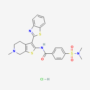 N-(3-(benzo[d]thiazol-2-yl)-6-methyl-4,5,6,7-tetrahydrothieno[2,3-c]pyridin-2-yl)-4-(N,N-dimethylsulfamoyl)benzamide hydrochloride