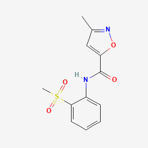 molecular formula C12H12N2O4S B2492128 3-methyl-N-(2-(methylsulfonyl)phenyl)isoxazole-5-carboxamide CAS No. 946206-52-6