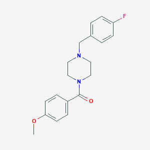molecular formula C19H21FN2O2 B249213 1-(4-Fluorobenzyl)-4-(4-methoxybenzoyl)piperazine 