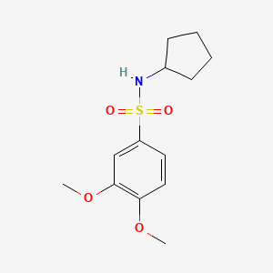 molecular formula C13H19NO4S B2492137 N-cyclopentyl-3,4-dimethoxybenzenesulfonamide CAS No. 218613-77-5