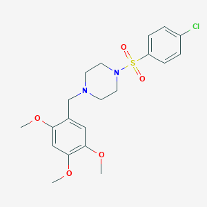 molecular formula C20H25ClN2O5S B249214 1-[(4-Chlorophenyl)sulfonyl]-4-(2,4,5-trimethoxybenzyl)piperazine 