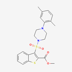 molecular formula C22H24N2O4S2 B2492143 Methyl 3-{[4-(2,5-dimethylphenyl)piperazin-1-yl]sulfonyl}-1-benzothiophene-2-carboxylate CAS No. 899977-59-4