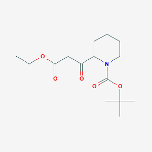 molecular formula C15H25NO5 B2492154 乙酸-1-Boc-β-氧代-2-哌啶丙酸酯 CAS No. 1201437-16-2