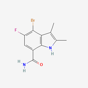 molecular formula C11H10BrFN2O B2492158 4-溴-5-氟-2,3-二甲基-1H-吲哚-7-甲酰胺 CAS No. 1912445-95-4