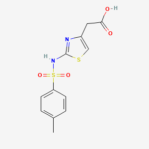molecular formula C12H12N2O4S2 B2492160 (2-{[(4-Methylphenyl)sulfonyl]amino}-1,3-thiazol-4-YL)acetic acid CAS No. 376638-03-8