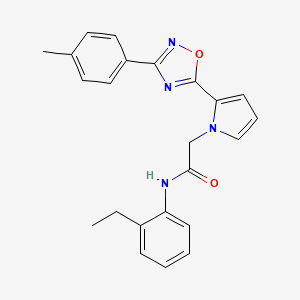 molecular formula C23H22N4O2 B2492164 N-(2-ethylphenyl)-2-{2-[3-(4-methylphenyl)-1,2,4-oxadiazol-5-yl]-1H-pyrrol-1-yl}acetamide CAS No. 1261000-91-2