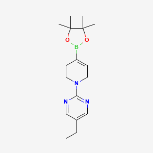 molecular formula C17H26BN3O2 B2492165 5-ethyl-2-[4-(4,4,5,5-tetramethyl-1,3,2-dioxaborolan-2-yl)-3,6-dihydro-2H-pyridin-1-yl]pyrimidine CAS No. 1236354-95-2