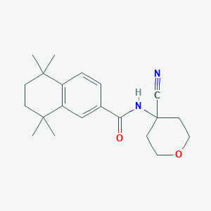 molecular formula C21H28N2O2 B2492167 N-(4-Cyanooxan-4-yl)-5,5,8,8-tetramethyl-6,7-dihydronaphthalene-2-carboxamide CAS No. 2129729-30-0