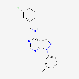 molecular formula C19H16ClN5 B2492169 N-(3-chlorobenzyl)-1-(3-methylphenyl)-1H-pyrazolo[3,4-d]pyrimidin-4-amine CAS No. 393784-61-7