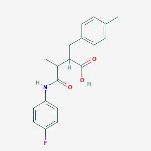 molecular formula C19H20FNO3 B249217 N-(4-Fluoro-phenyl)-3-methyl-2-(4-methyl-benzyl)-succinamic acid 