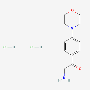 molecular formula C12H18Cl2N2O2 B2492171 2-Amino-1-(4-morpholinophenyl)ethan-1-one dihydrochloride CAS No. 209525-84-8