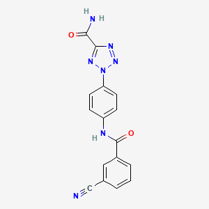 molecular formula C16H11N7O2 B2492173 2-(4-(3-cyanobenzamido)phenyl)-2H-tetrazole-5-carboxamide CAS No. 1396848-99-9