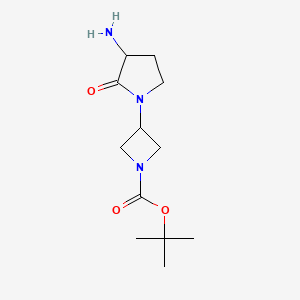 molecular formula C12H21N3O3 B2492175 Tert-butyl 3-(3-amino-2-oxopyrrolidin-1-yl)azetidine-1-carboxylate CAS No. 2305253-99-8