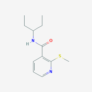 molecular formula C12H18N2OS B2492181 2-(methylsulfanyl)-N-(pentan-3-yl)pyridine-3-carboxamide CAS No. 1090427-92-1