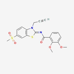 molecular formula C20H18N2O5S2 B2492182 (E)-2,3-dimethoxy-N-(6-(methylsulfonyl)-3-(prop-2-yn-1-yl)benzo[d]thiazol-2(3H)-ylidene)benzamide CAS No. 895444-86-7